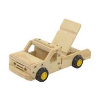 wholesale FSC Christmas drawing painting self assemble DIY wooden small car gift toy