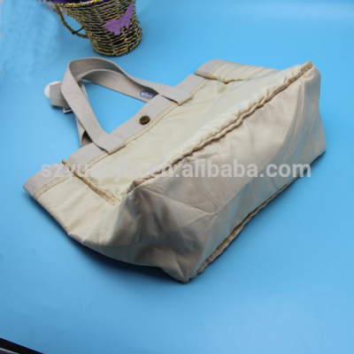 reusable 600d polyester canvas tote bag with lining