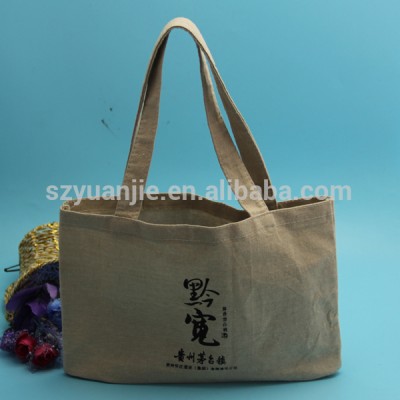 promotional blank jute tote bag wholesale with handle